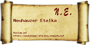 Neuhauzer Etelka névjegykártya